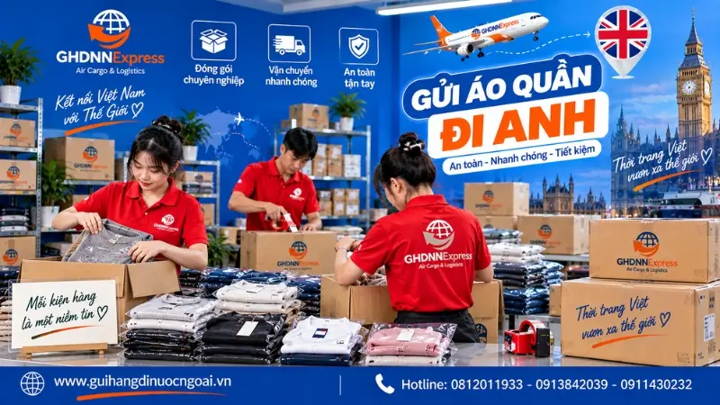 Gửi quần áo đi Anh tại GHDNN Express