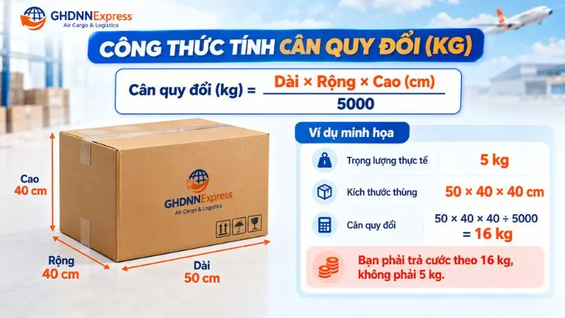Công thức tính cân quy đổi khi gửi hàng đi Hà Lan