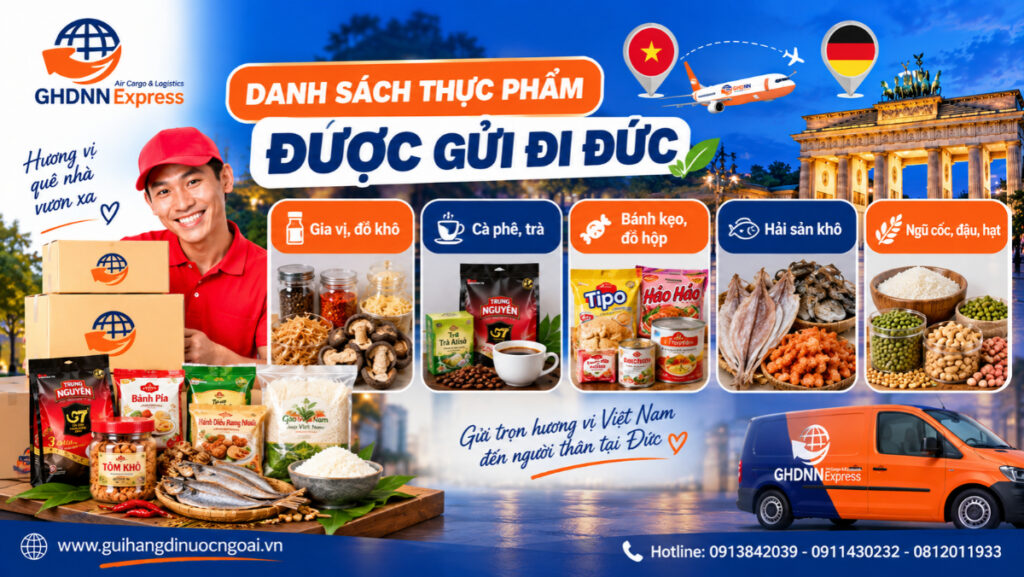 Danh sách thực phẩm được gửi đi Đức