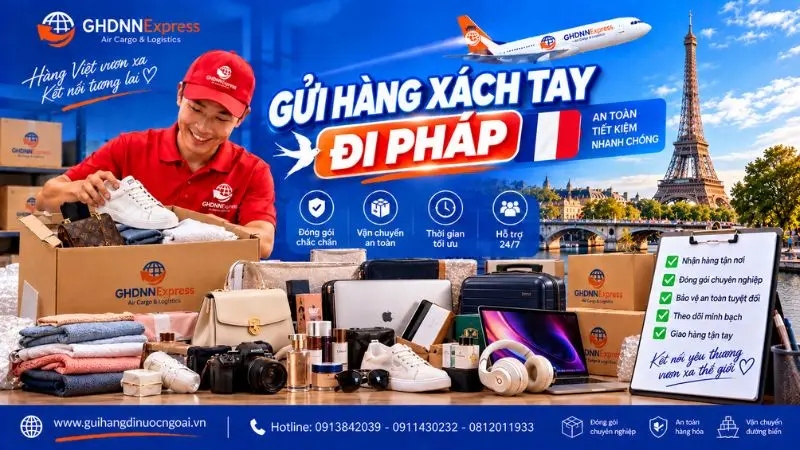 Gửi hàng xách tay đi Pháp