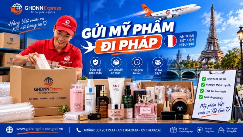 Gửi mỹ phẩm đi Pháp