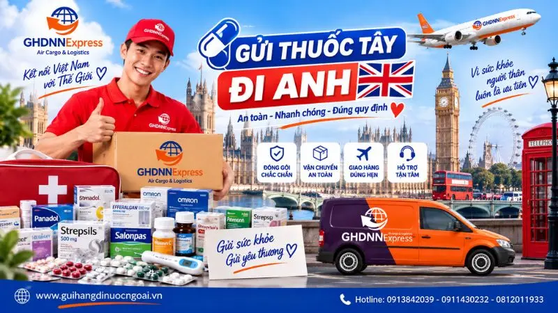Gửi thuốc tây đi Anh