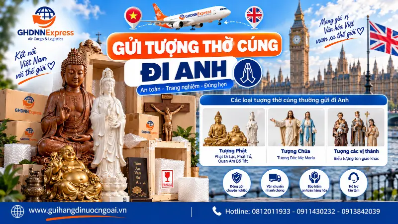 Gửi tượng thờ cúng đi Anh
