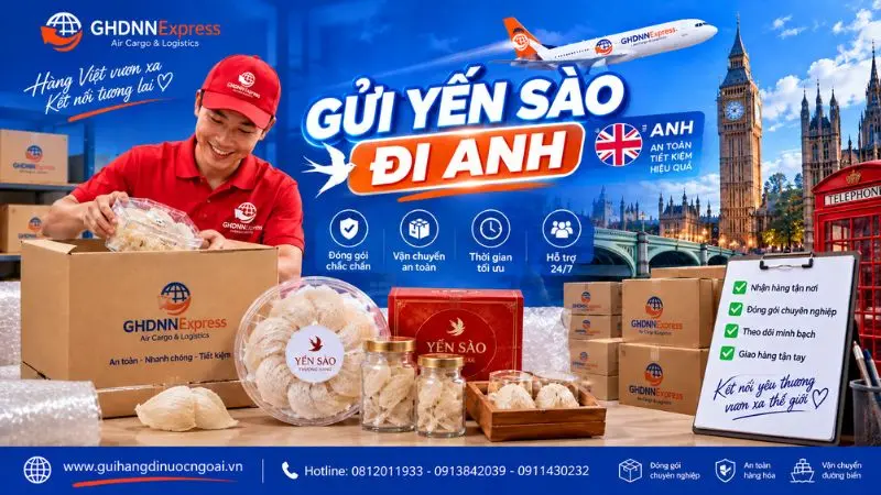Gửi yến sào đi Anh