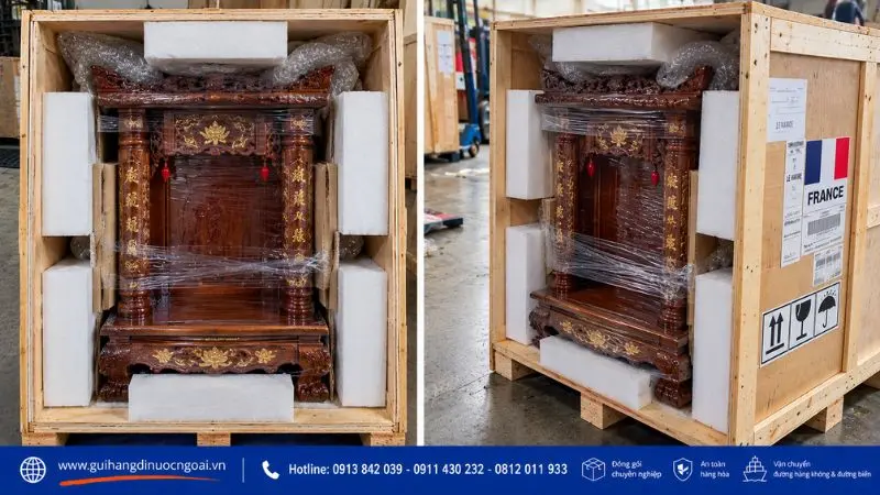 Khách hàng gửi bàn thờ đi Pháp tại GHDNN Express