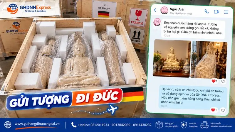 Khách hàng gửi tượng đi Đức bằng đường biển tại GHDNN Express
