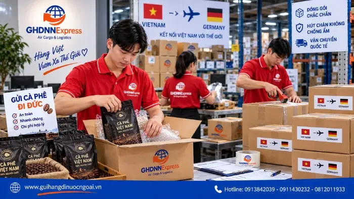 Kho hàng xử lý cà phê đi Đức