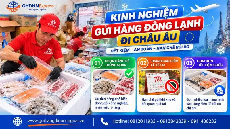 Kinh nghiệm gửi hàng đông lạnh đi Châu Âu an toàn