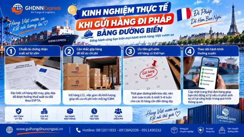 Kinh nghiệm thực tế khi gửi hàng đi Pháp bằng đường biển