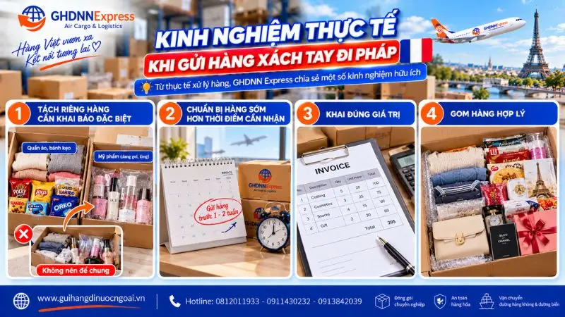 Kinh nghiệm thực tế khi gửi hàng xách tay đi Pháp