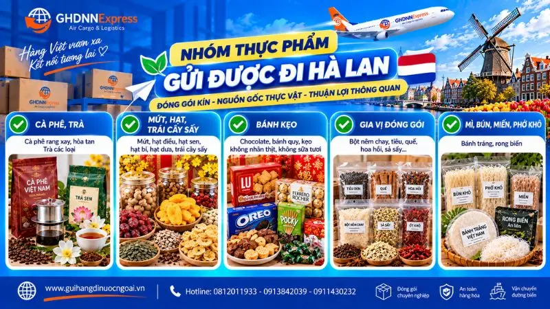 Nhóm thực phẩm được gửi đi Hà Lan