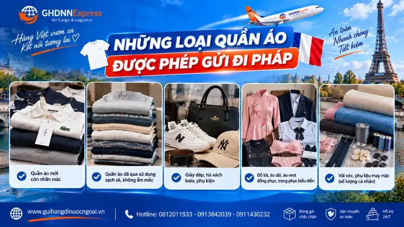 Những loại quần áo được phép gửi đi Pháp