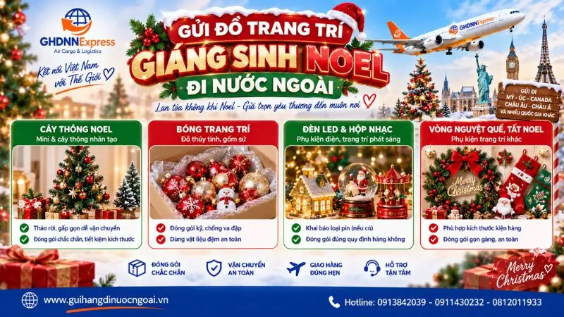 Những món đồ trang trí giáng sinh phổ biến được gửi đi nước ngoài