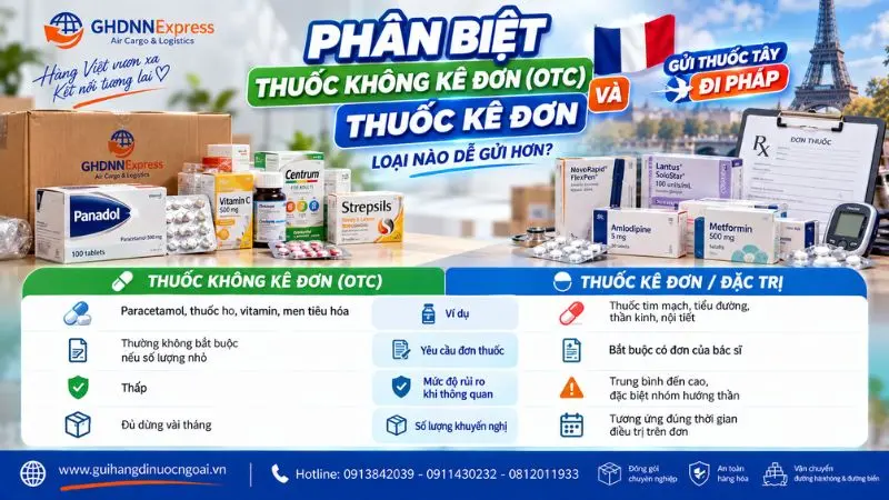 Phân biệt thuốc không kê đơn và thuốc kê đơn để gửi thuốc tây đi Pháp
