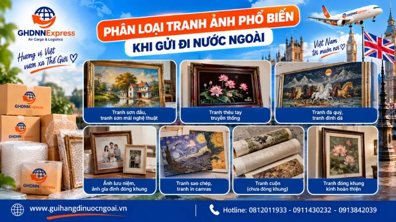 Các loại tranh ảnh phổ biến khi gửi đi nước ngoài