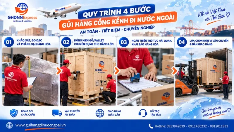 4 bước gửi hàng cồng kềnh đi nước ngoài 