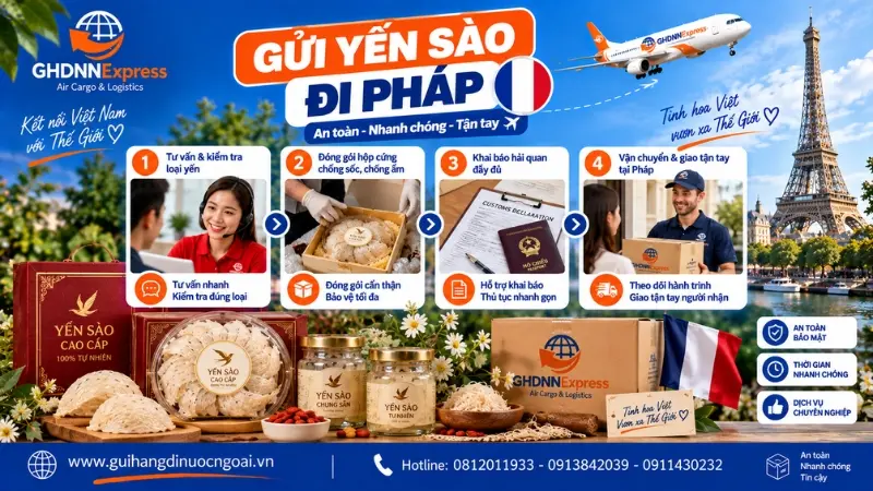 Quy trình gửi yến sào đi Pháp