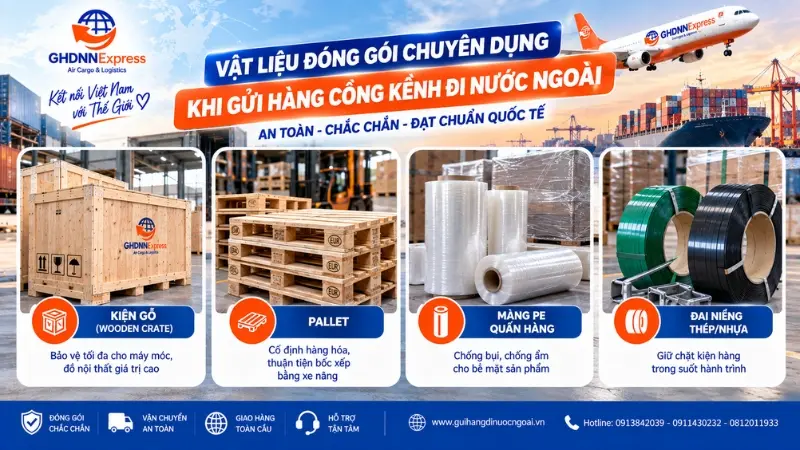 Vật liệu đóng gói chuyên dụng gửi hàng đi nước ngoài