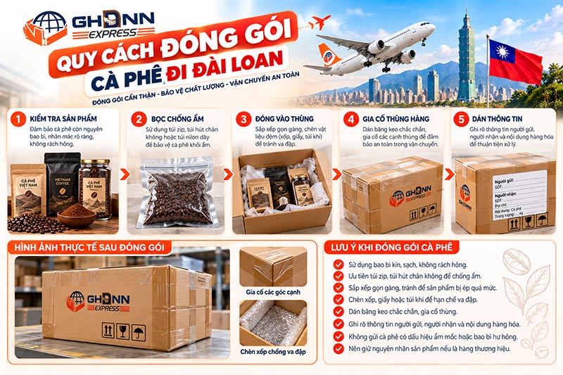 Vận chuyển cà phê đi Đài Loan