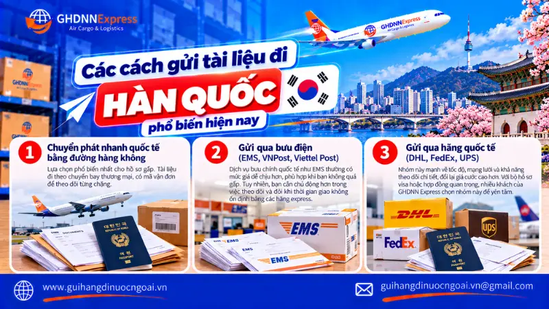 Các cách gửi hồ sơ tài liệu đi Hàn Quốc phổ biến hiện nay