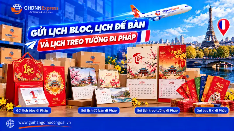 Các loại bao lì xì lịch tết gửi đi Pháp