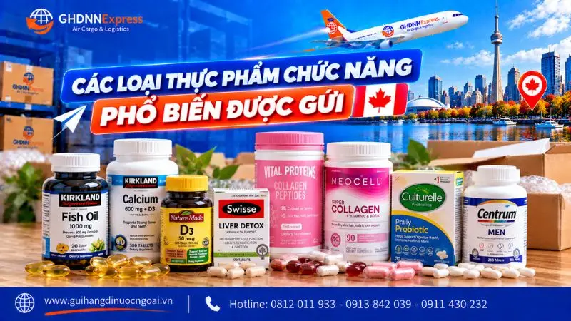 Các loại thực phẩm chức năng được gửi phổ biến đi Canada