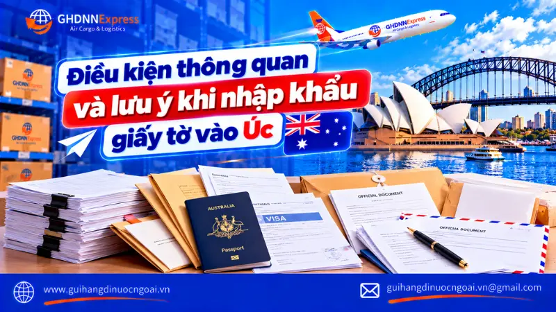 Điều kiện thông quan và lưu ý khi nhập khẩu giấy tờ vào Úc