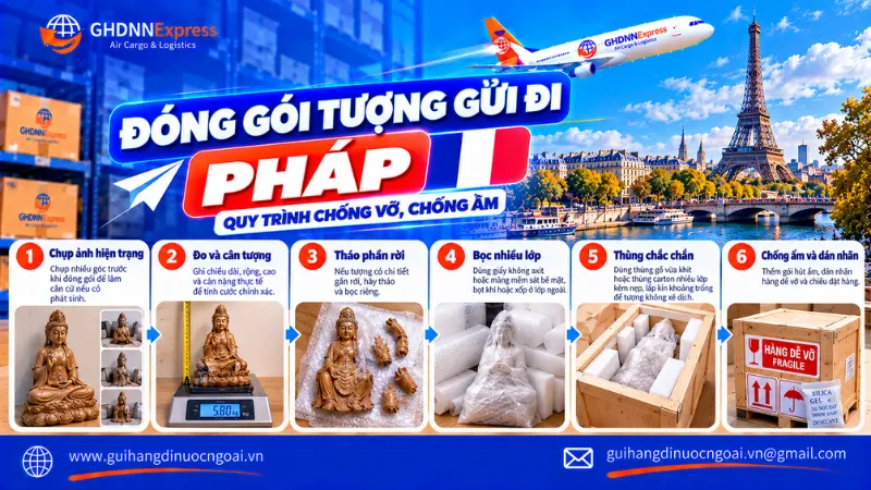 Đóng gói gửi tượng đi Pháp an toàn và đúng chuẩn