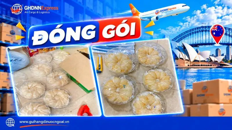 Đóng gói yến sào gửi đi Úc