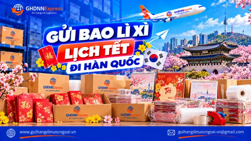 Gửi bao lì xì lịch tết đi Hàn Quốc