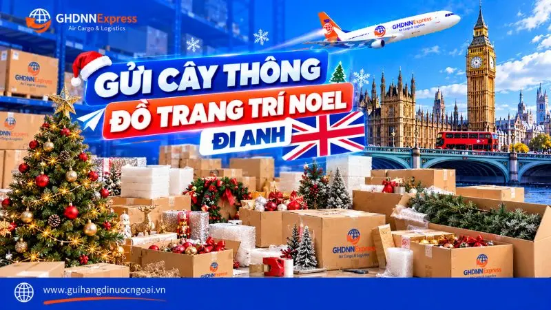 Gửi cây thông đồ trang trí Noel đi Anh