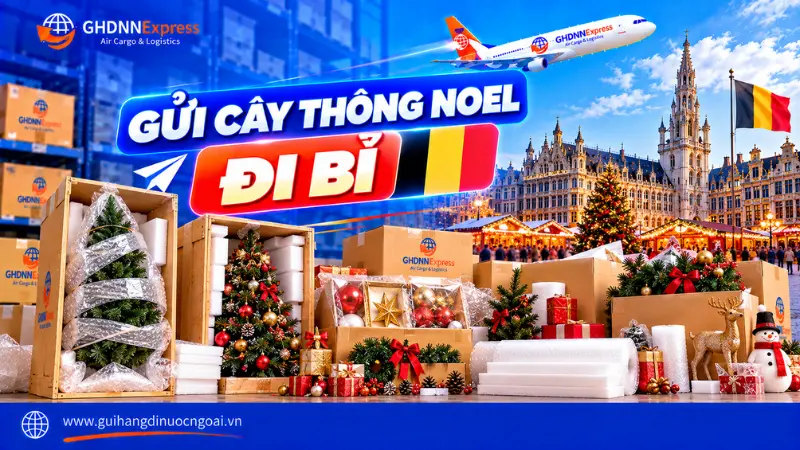 Gửi cây thông đồ trang trí noel đi Bỉ