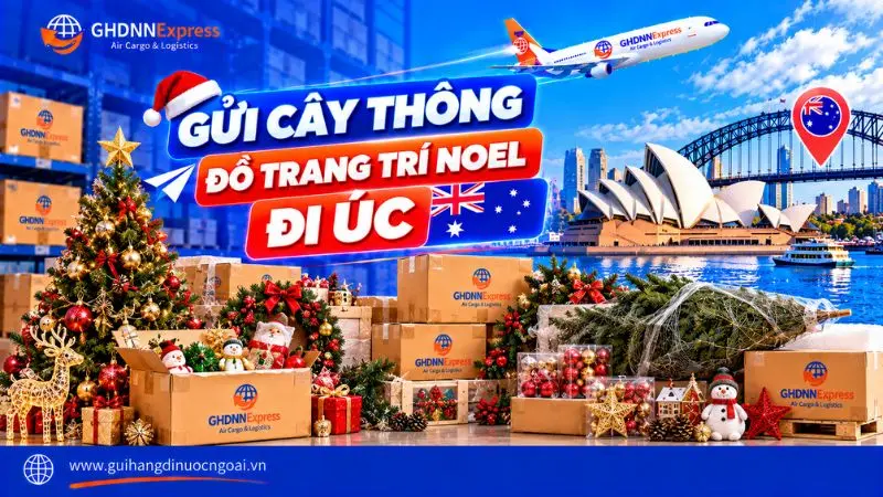 Gửi cây thông đồ trang trí noel đi Úc