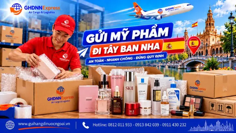 Gửi mỹ phẩm đi Tây Ban Nha