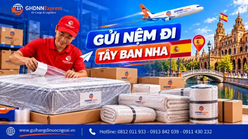 Gửi Nệm đi Tây Ban Nha