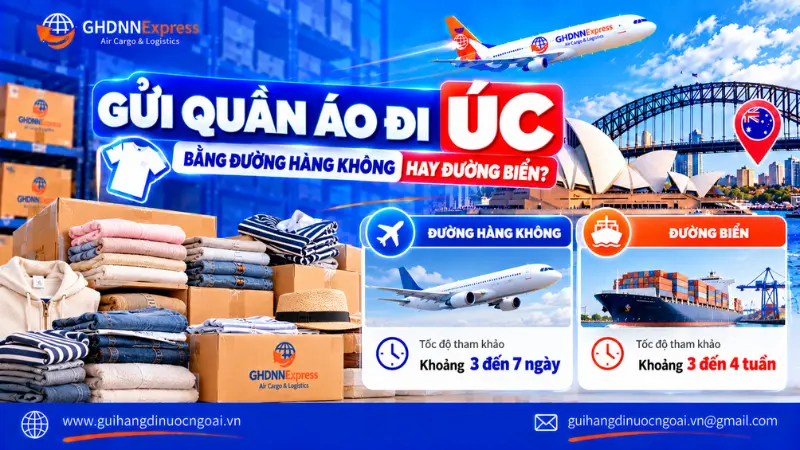 Gửi quần áo đi Úc chỉ từ 3 ngày