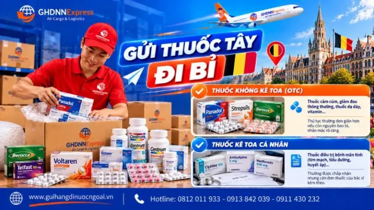 Gửi thuốc tây đi Bỉ