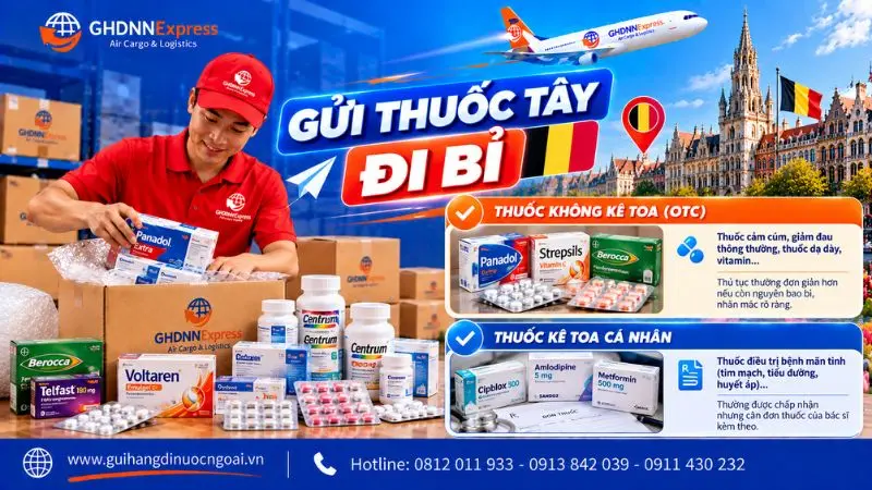 Gửi thuốc tây đi Bỉ