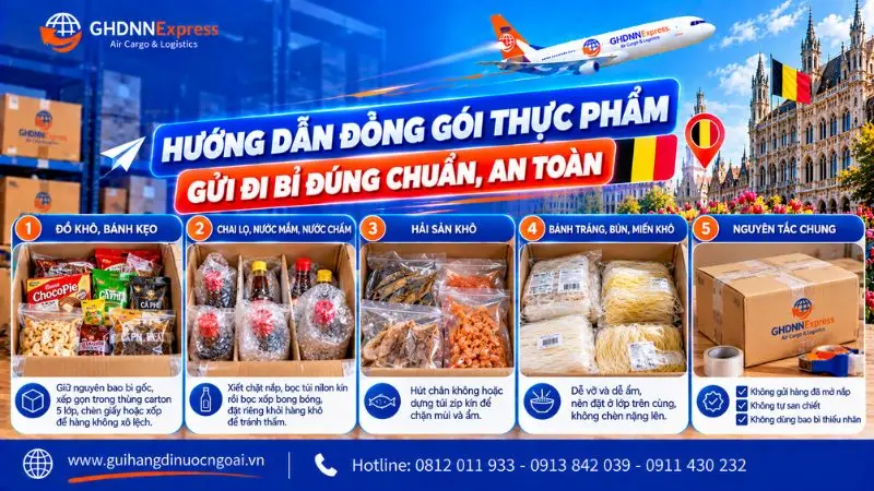 Hướng dẫn đóng gói thực phẩm đi Bỉ đúng chuẩn