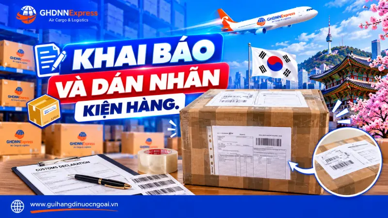 Khai báo và dán nhãn kiện hàng tết gửi đi hàn quốc