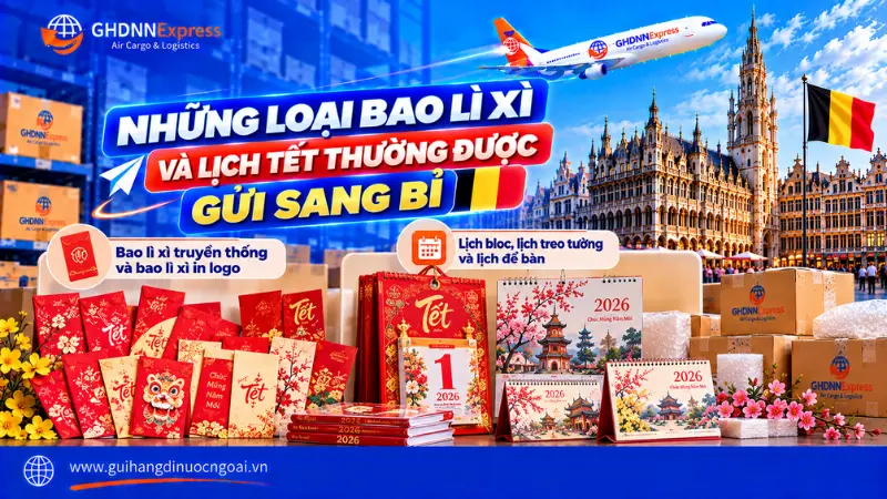 Những loại bao lì xì lịch Tết thường được gửi sang Bỉ