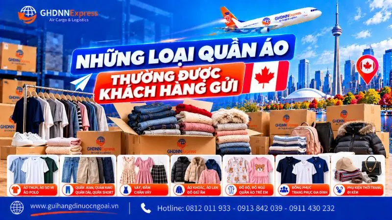 Những loại quần áo thường được khách gửi đi Canada