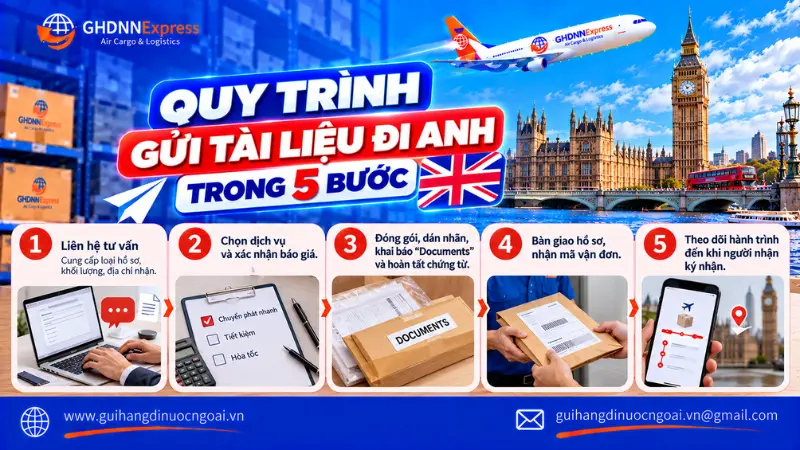 Quy trình gửi tài liệu đi Anh trong 5 bước