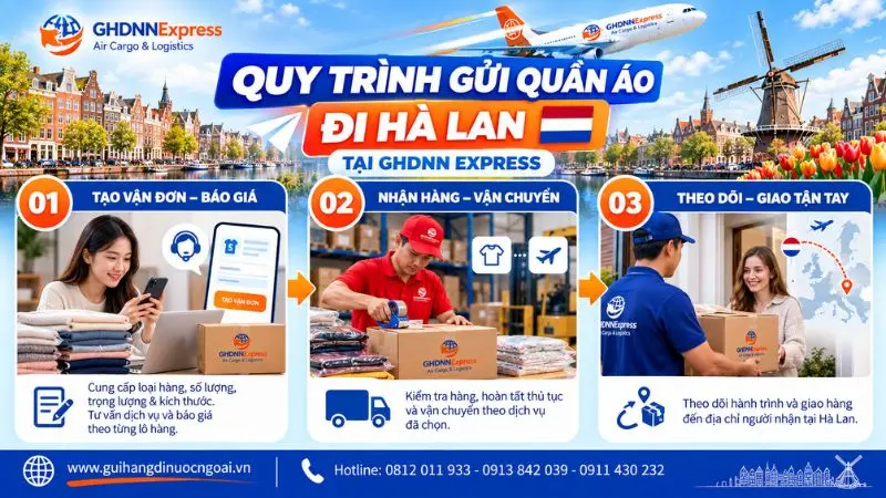 Quy trình gửi quần áo đi Hà Lan