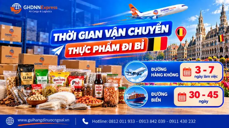 Thời gian gửi hàng đi Bỉ chỉ từ 3 ngày