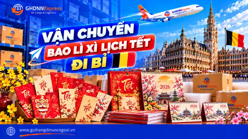 Vận chuyển bao lì xì lịch Tết đi Bỉ
