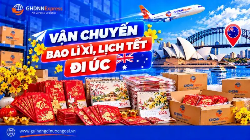 Vận chuyển bao lì xì lịch tết đi Úc