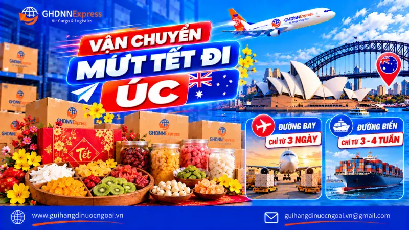 Vận chuyển mứt tết đi Úc